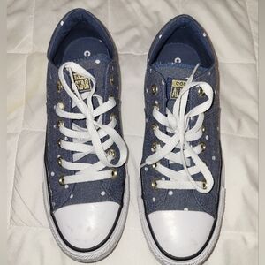 Converse Blue Denim Polka Dot Sneakers